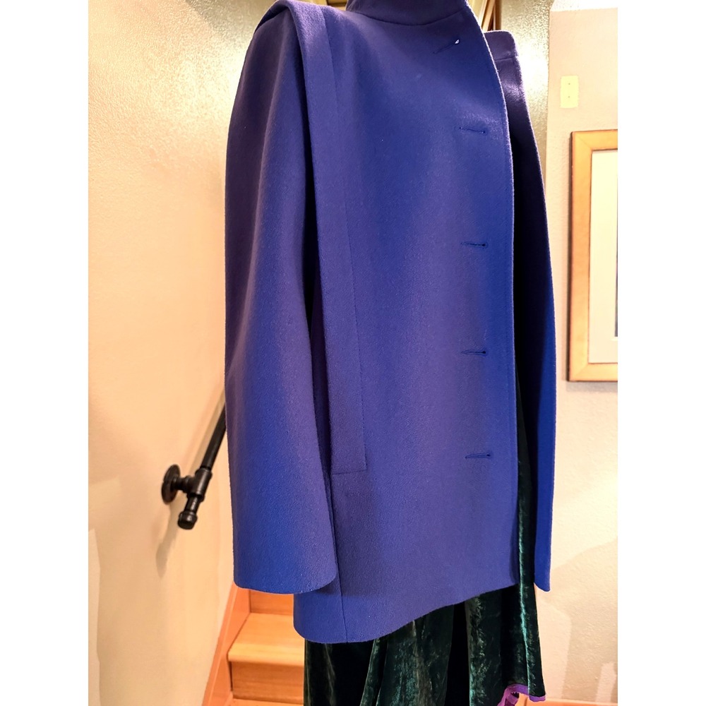 Vintage Anne-Gee Lined Wool Coat Jacket Purple Made in USA Size M/L